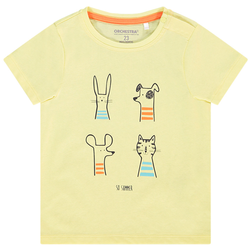 T-shirt korte mouwen print dieren voor baby jongen 