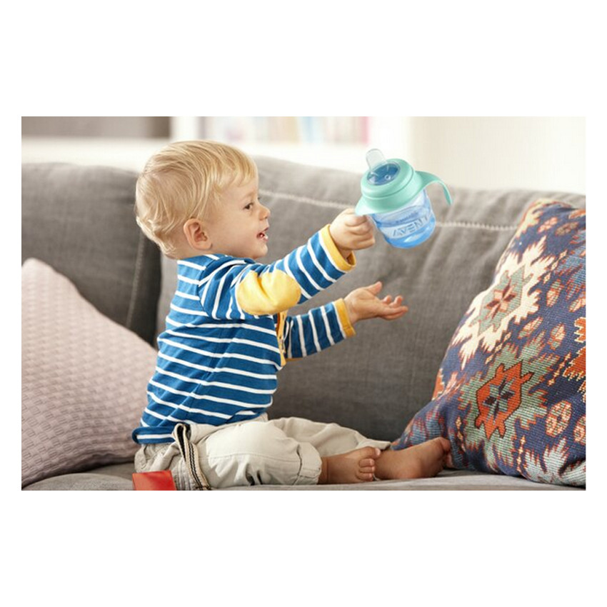 Tasse anti-fuites d'apprentissage +6m 200ml - Vert/Bleu 