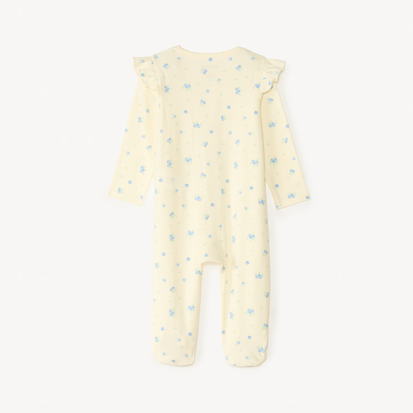 Set van 2 jersey slaapzakken met rits aan de voorkant, motief van bosbessen voor babymeisjes. 