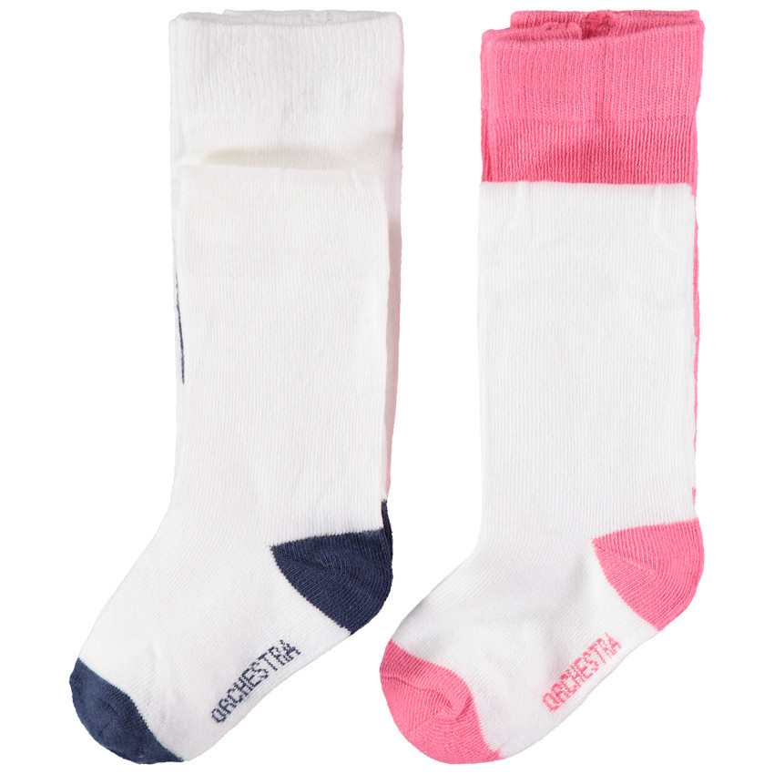 Lot de 2 collants épais à coeurs en jacquard 