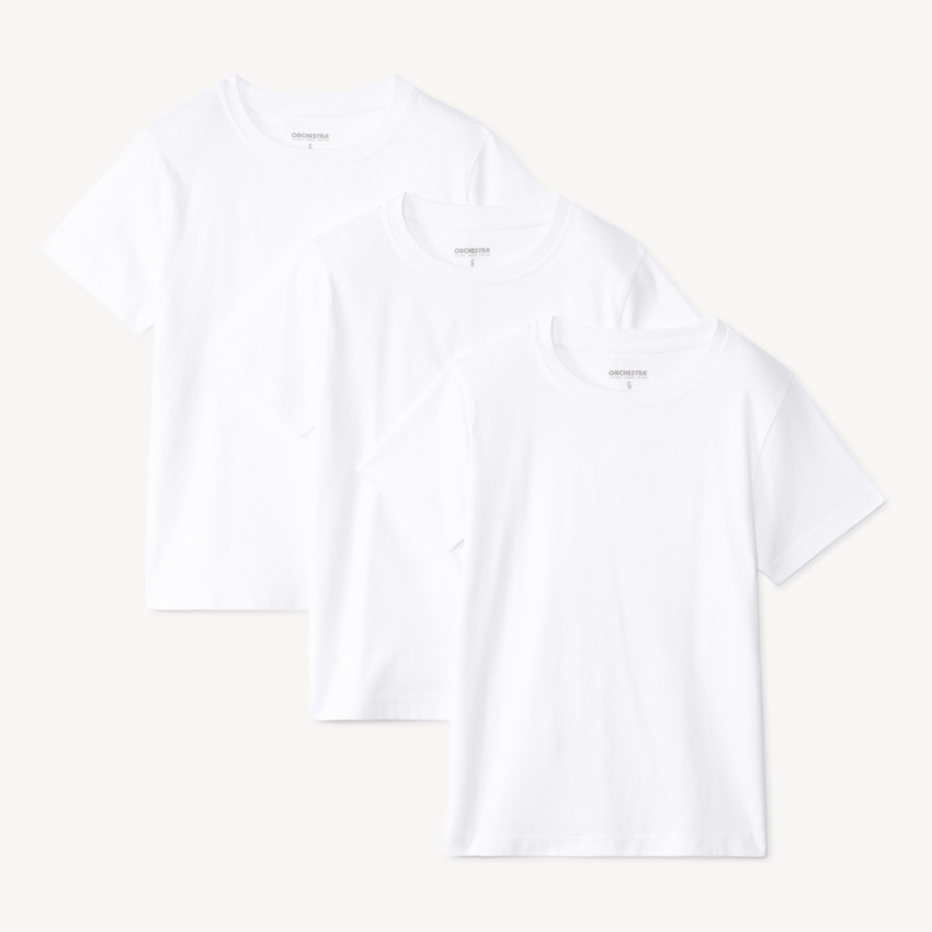 Lot de 3 t-shirts manches courtes unis pour garçon 