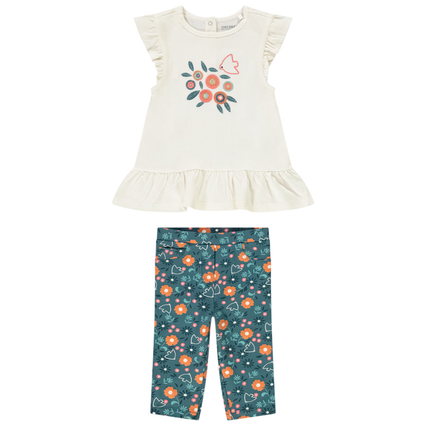 Ensemble 2 pièces avec caleçon imprimé pour bébé fille 