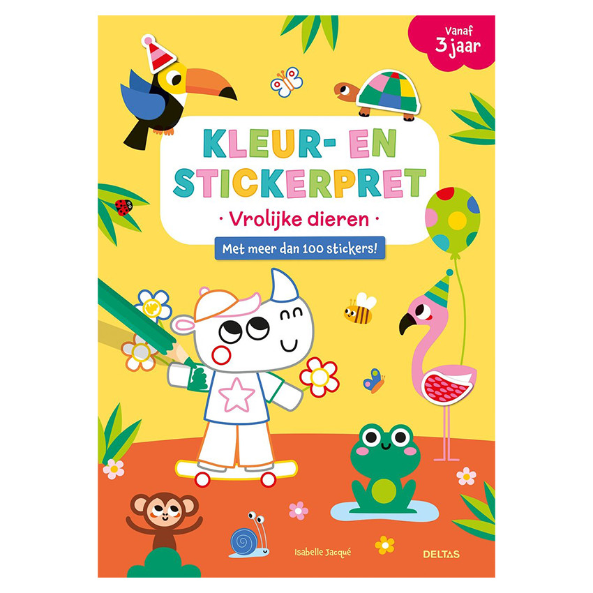 Livre NL Kleur- en stickerpret Vrolijke dieren +3A 