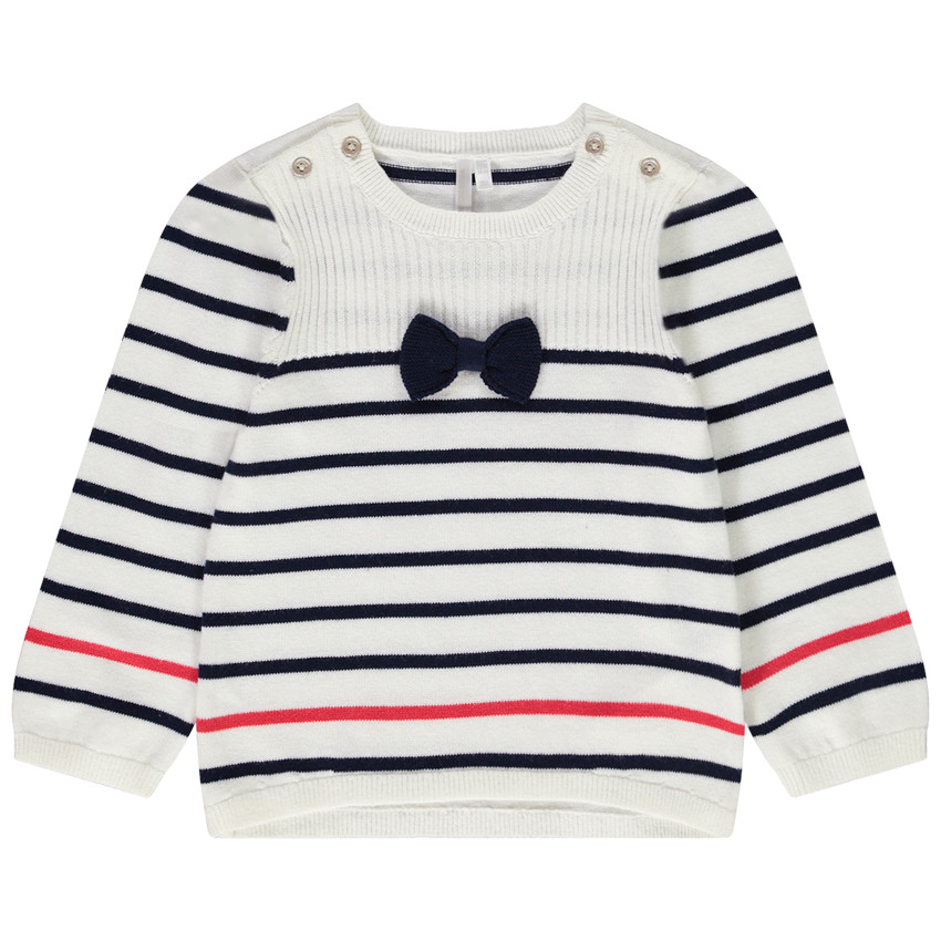Trui met strepen van katoen voor babymeisje 
