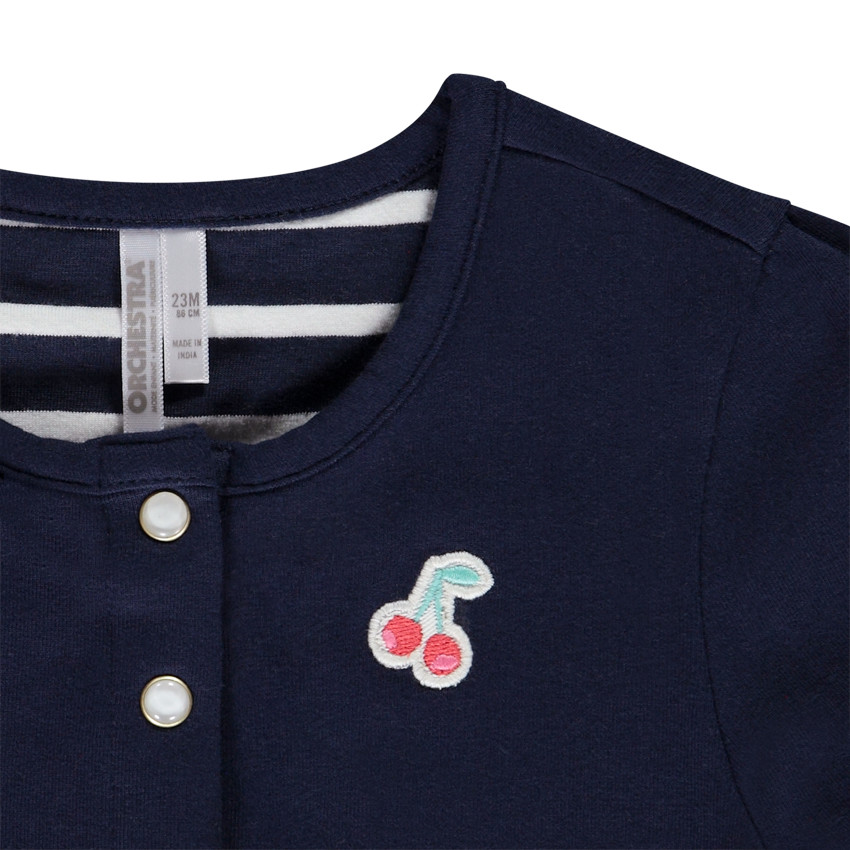 Ensemble gilet + tunique + caleçon à rayures pour bébé fille 