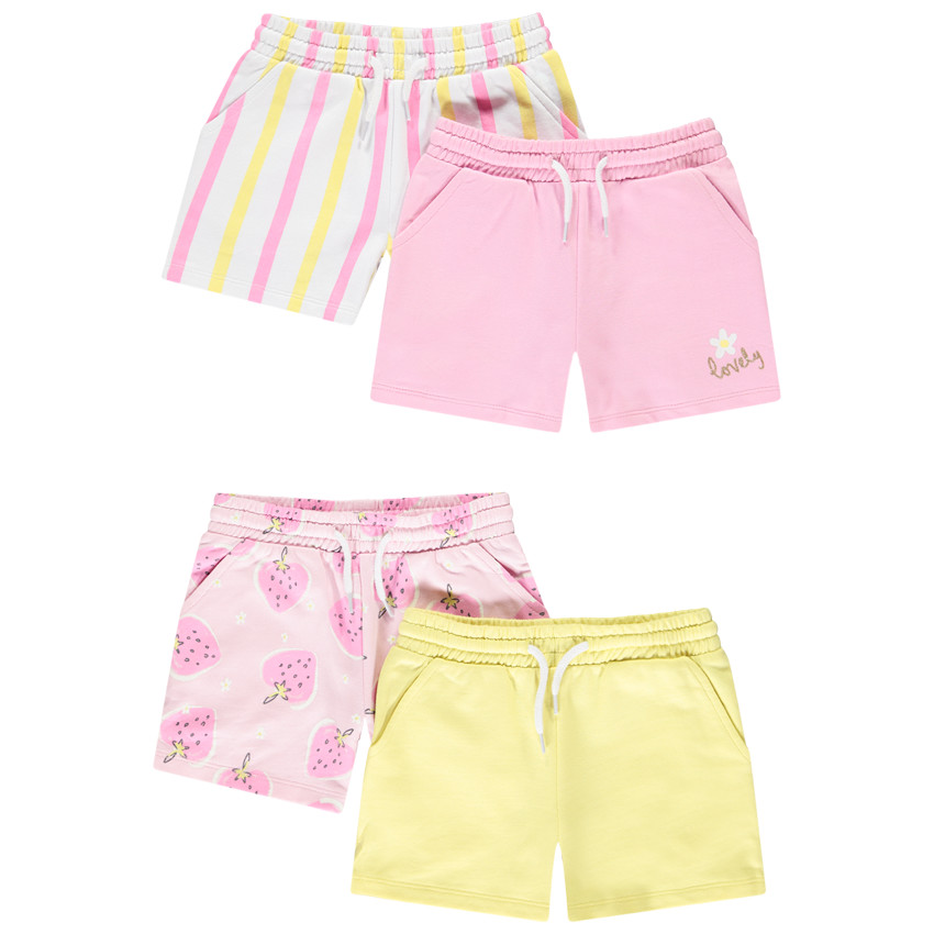 Lot de 4 shorts fantaisie en molleton pour fille 
