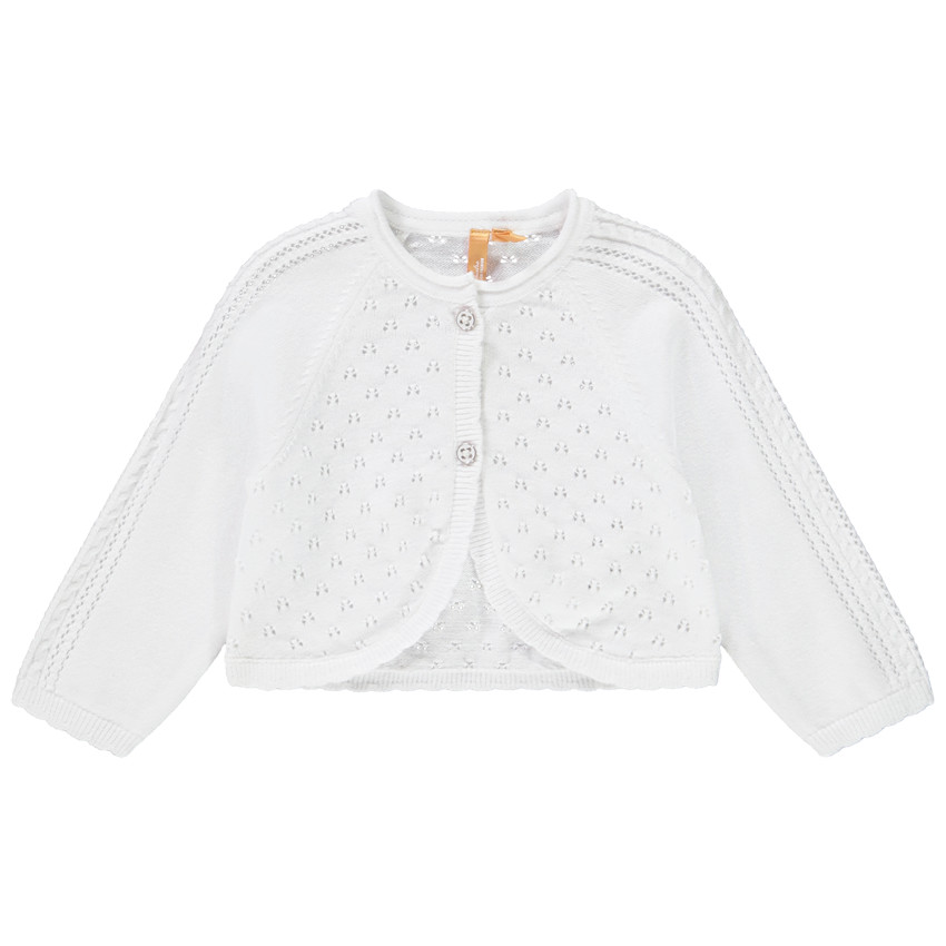 Gebreid vest in opengewerkt gaas voor meisjes baby 
