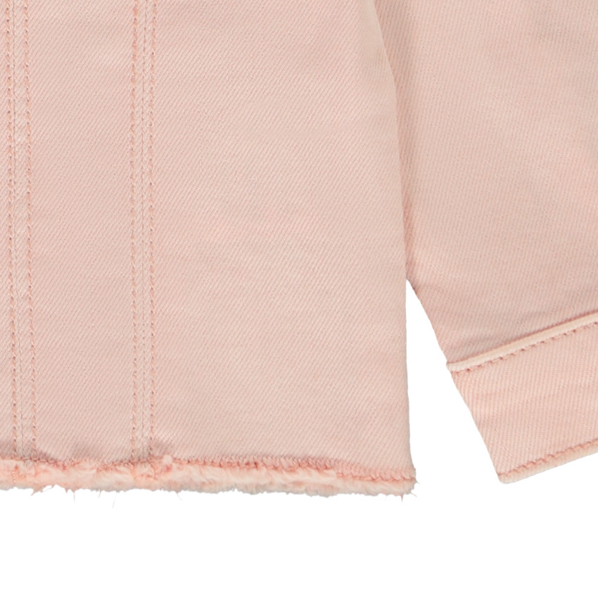 Jas in jeans met raw cut afwerking voor baby meisjes 