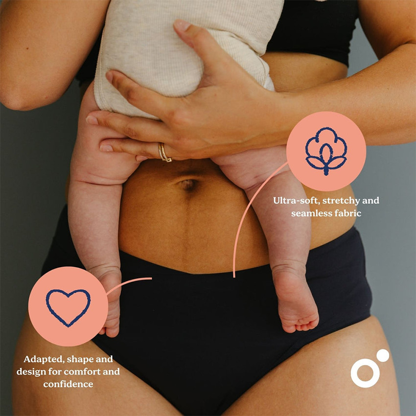 Slip Flowly Maat 2 Postpartum & menstruatie L/XL/2XL Zwart 