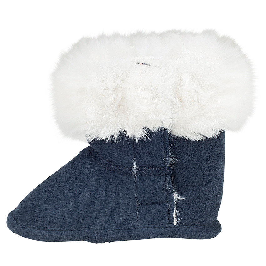 1/2 Bottes à scratch avec col en fausse fourrure  