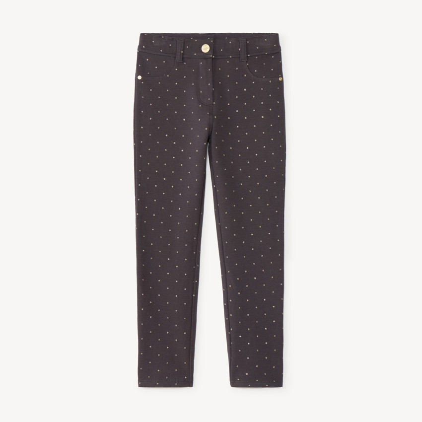 Pantalon skinny imprimé pois pailletés fille 