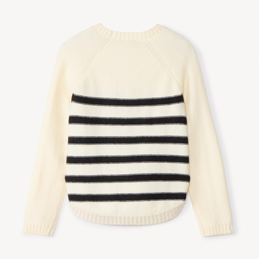Pull manches longues en tricot marinière pour fille  