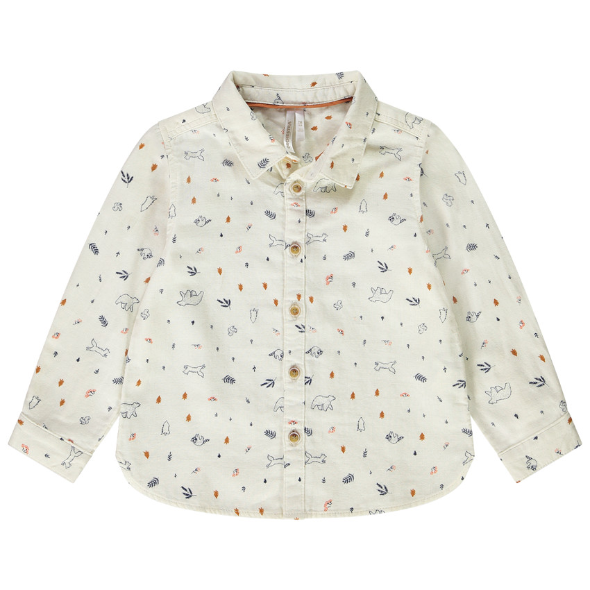 Chemise manches longues en double gaze de coton pour bébé garçon 