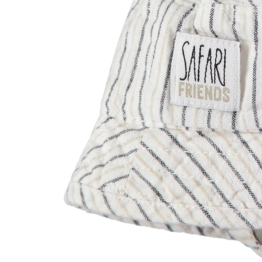 Bob rayé en coton et lin 