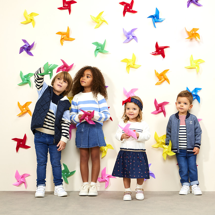 Robe manches longues effet 2 en 1 motifs papillons pour bébé fille 