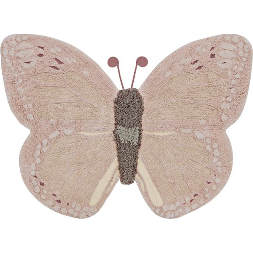 Tapis coton lavable 90x120cm Animal Baby Butterfly 