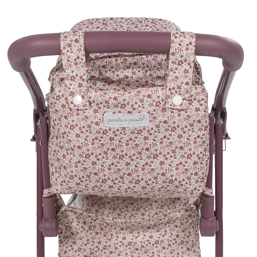 Poussette double pour poupées Cherry Fleurs  