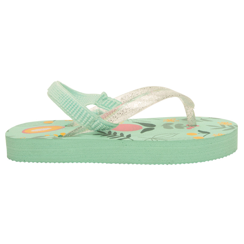 Slippers met glinsterende band en fruitprint voor meisjes met bandje volgens de leeftijd 