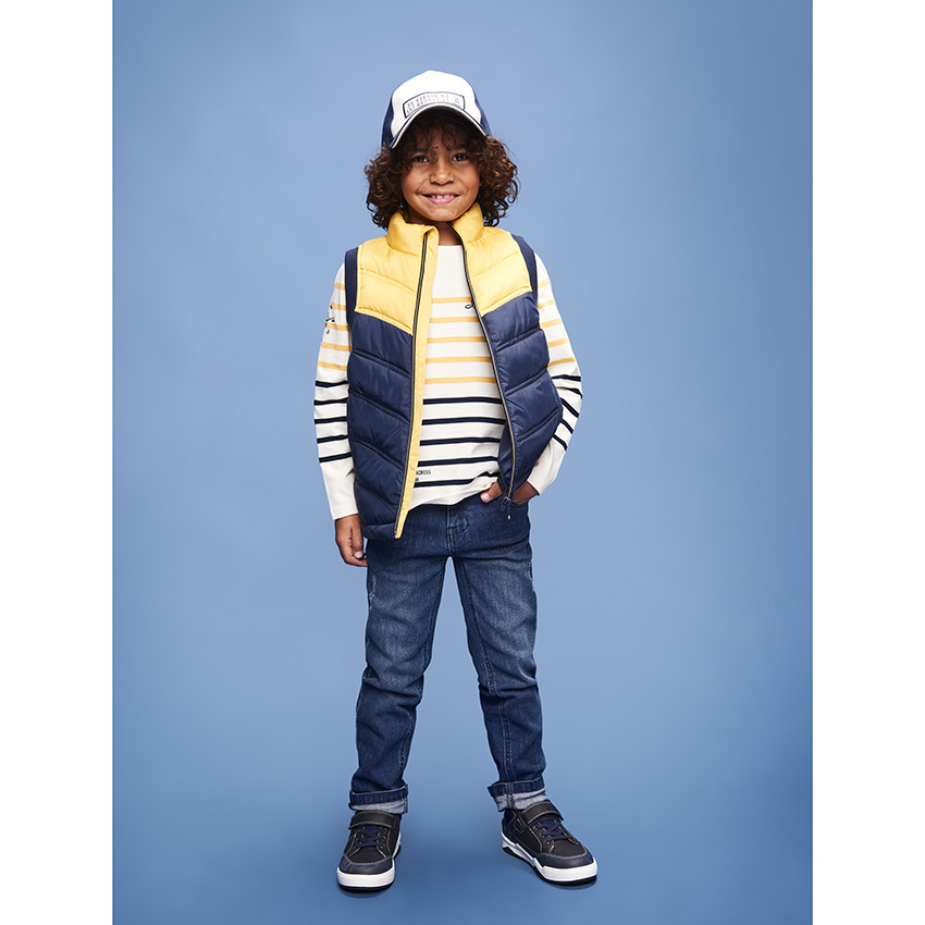 Casquette bicolore patch coordonnées GPS pour garçon 