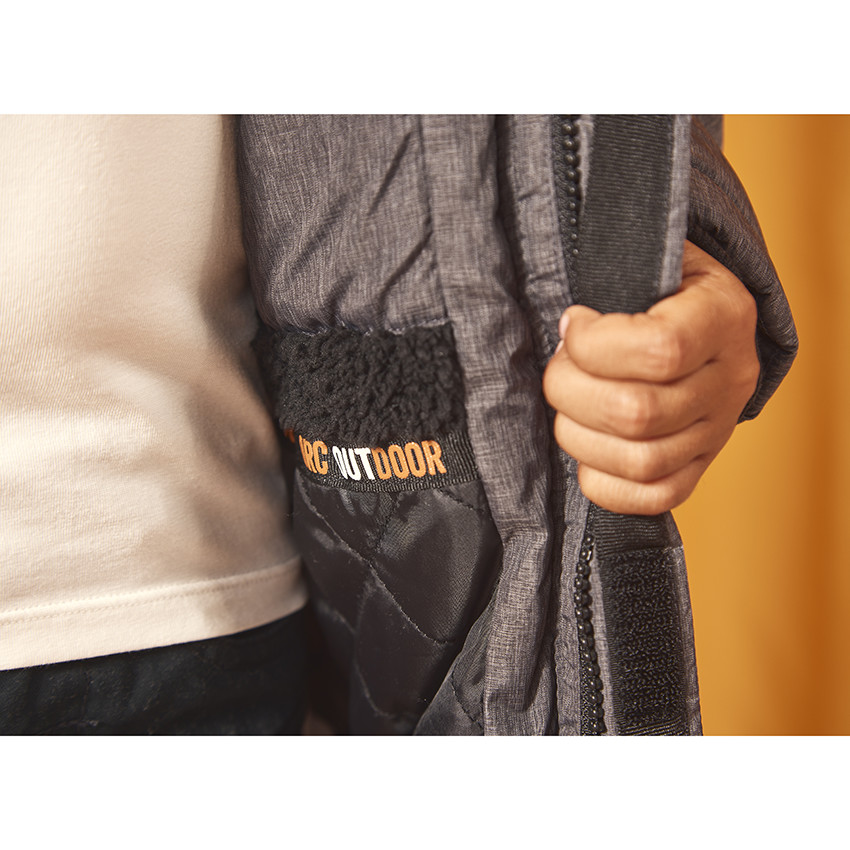 Parka voor extreme kou waterafstotend met kap in polyamide voor jongens 