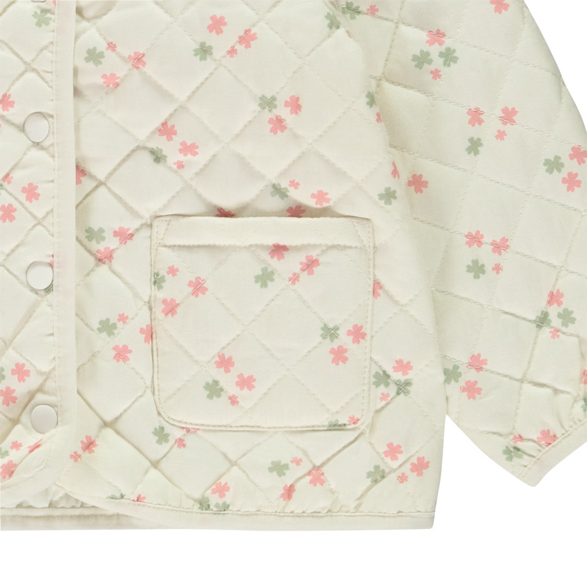 **Gewatteerde jas met bloemenprint voor baby meisje** 