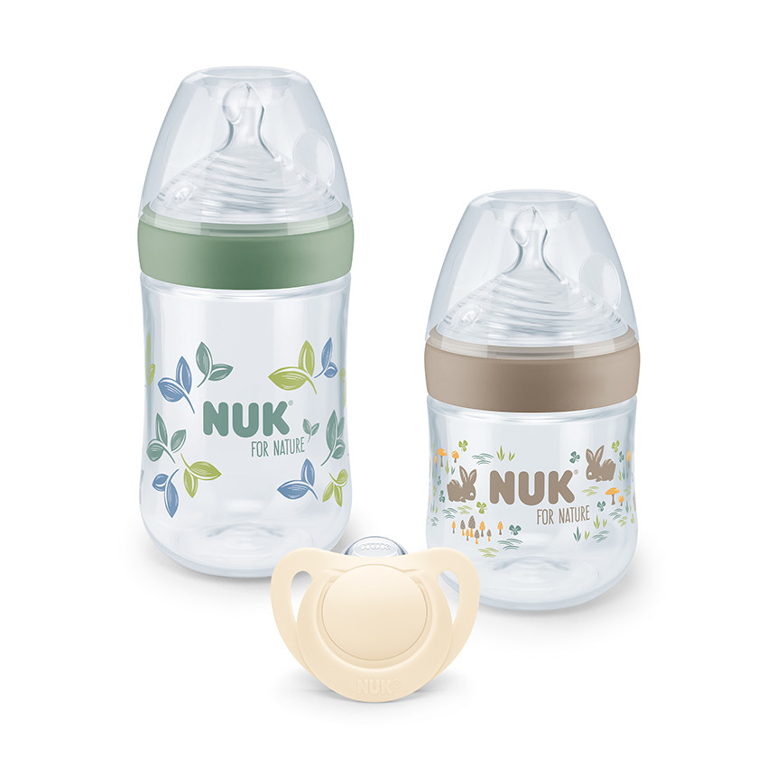 Coffret de naissance For Nature 2 biberons + 1 sucette 