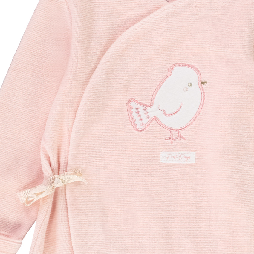 Pyjama in fluweel fantasie patch vogel voor meisjes 