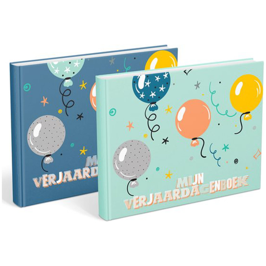 Livre d'anniversaire "Texte Néerlandais" Bleu Indigo 