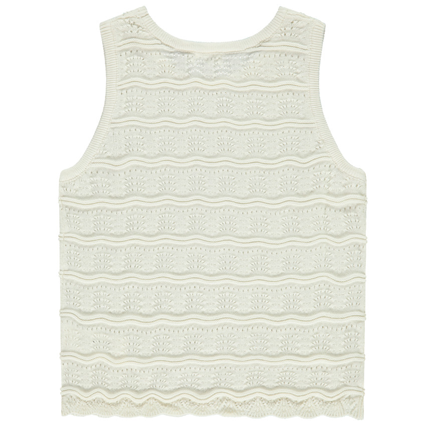 Débardeur uni en crochet ajouré pour fille 