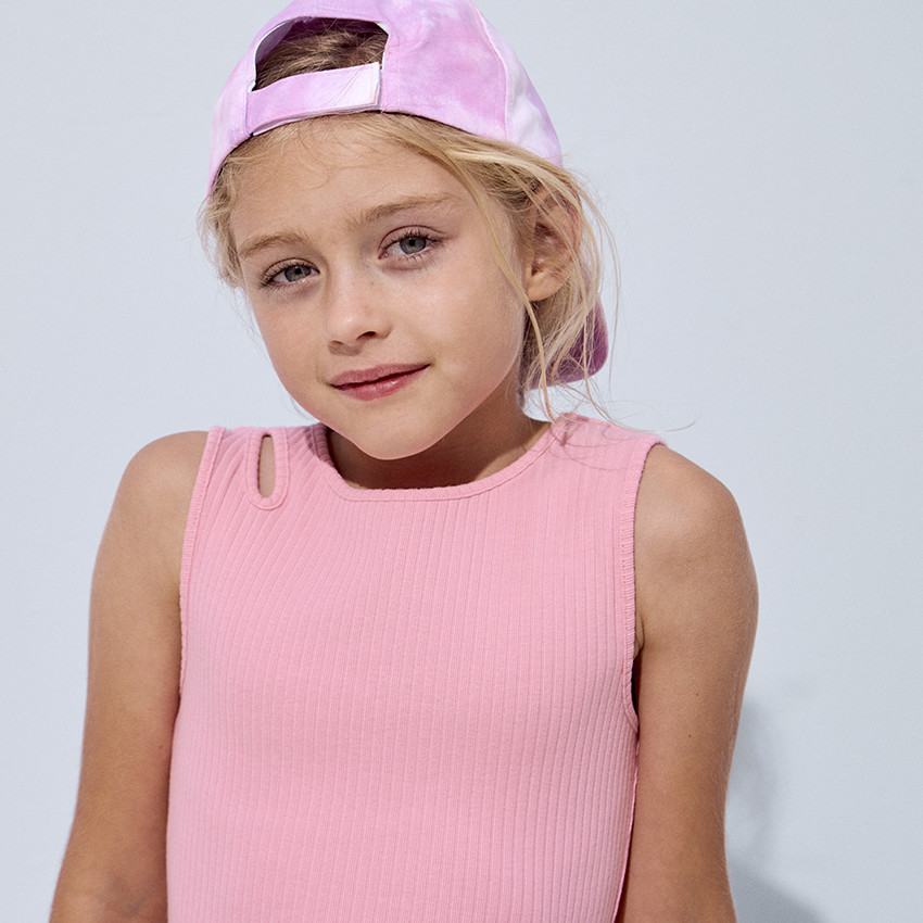 Jurk zonder mouwen in effen jersey voor meisjes 