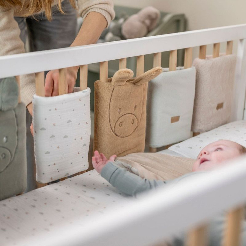 Set van 6 spijlenbeschermers voor babybed en park 