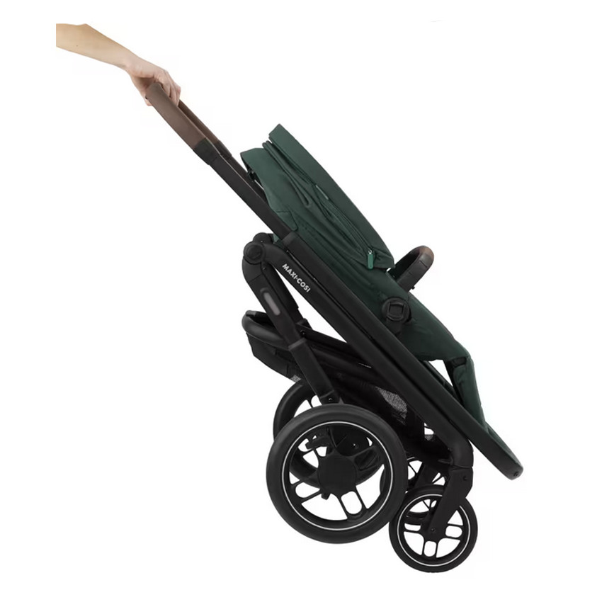 Poussette Plaza + avec Nacelle - Essential Green/Brown leather 