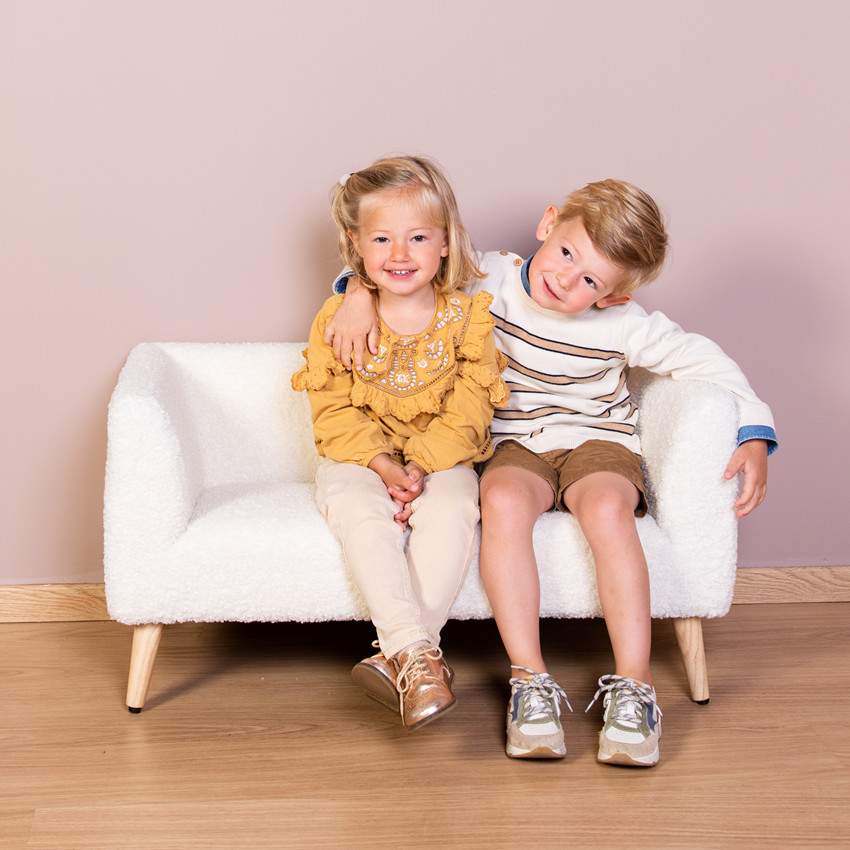 Banc pour enfant Teddy blanc 