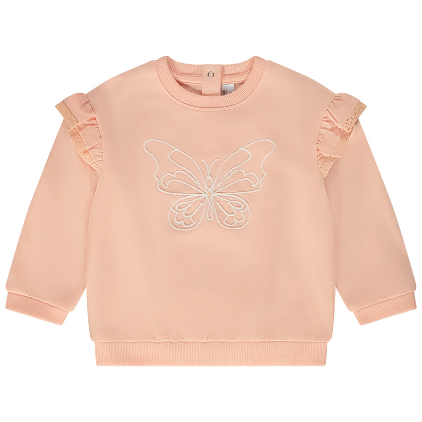 Sweatshirt oversize met borduurwerk vlinder voor baby meisje 