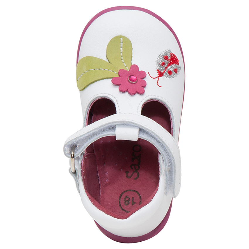 Lederen sandalen met t-strap met contrasterende inzetstukken 