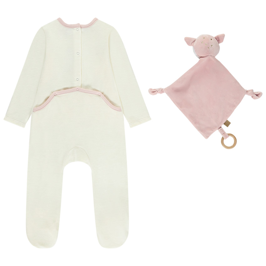 Pyjama in fantasie fluweel met bijpassend knuffel doudou voor meisjes 