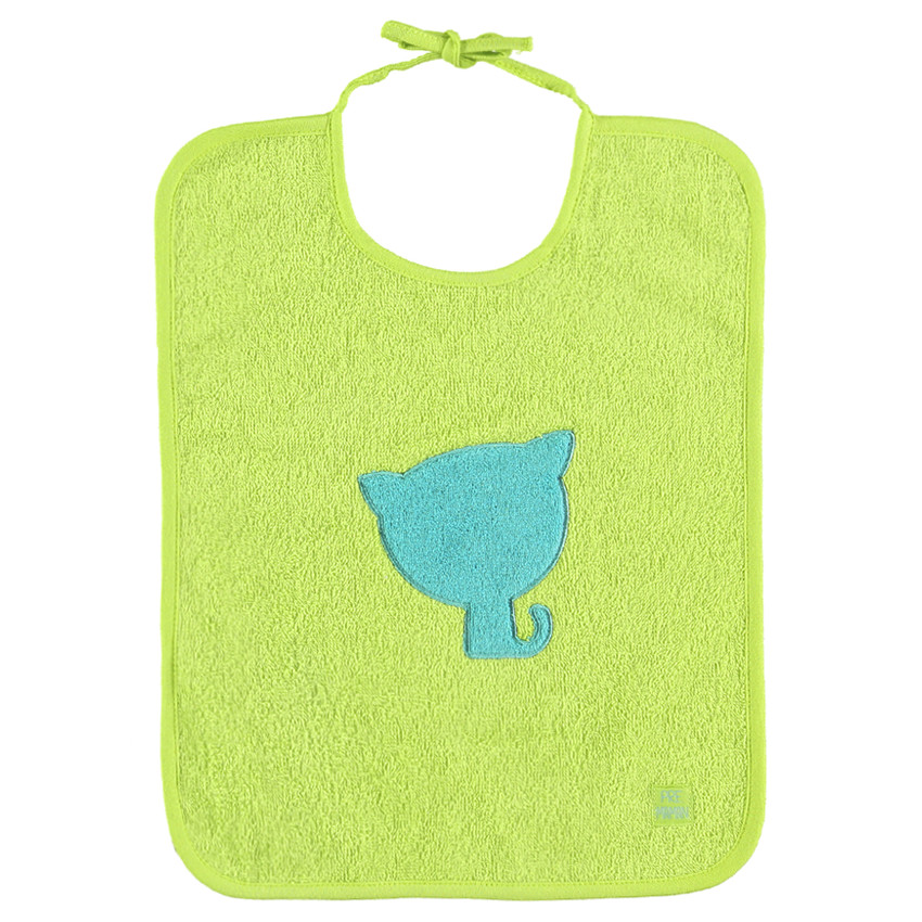 Bavoir en coton éponge avec patch fantaisie 33 x 39 cm 