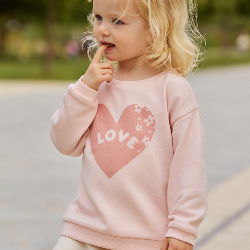 Sweatshirt met hartprint "Love" voor meisjes 