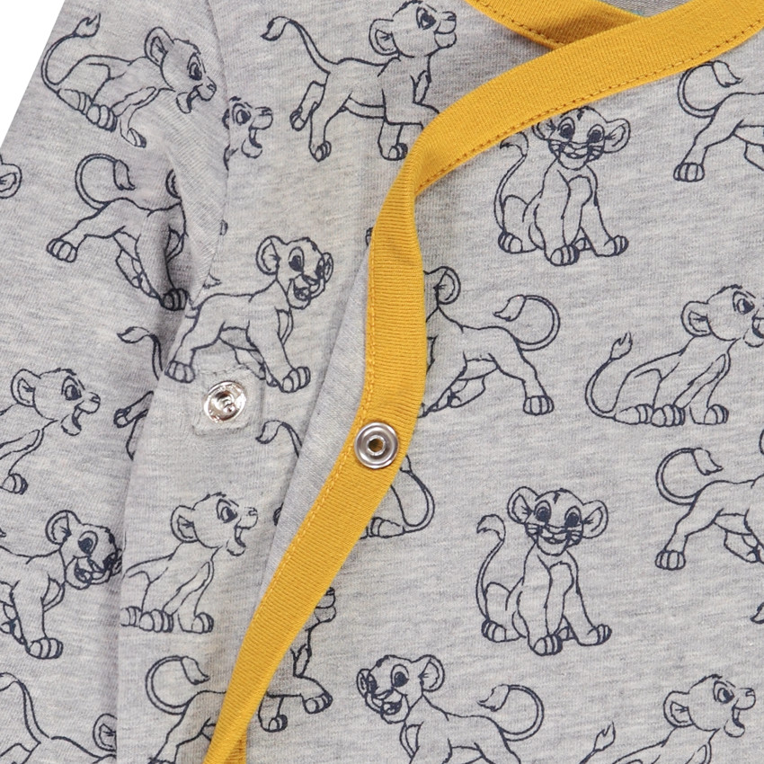 Lot de 3 bodies Le Roi Lion Disney pour bébé garçon avec ouvertures différentes selon l'âge 