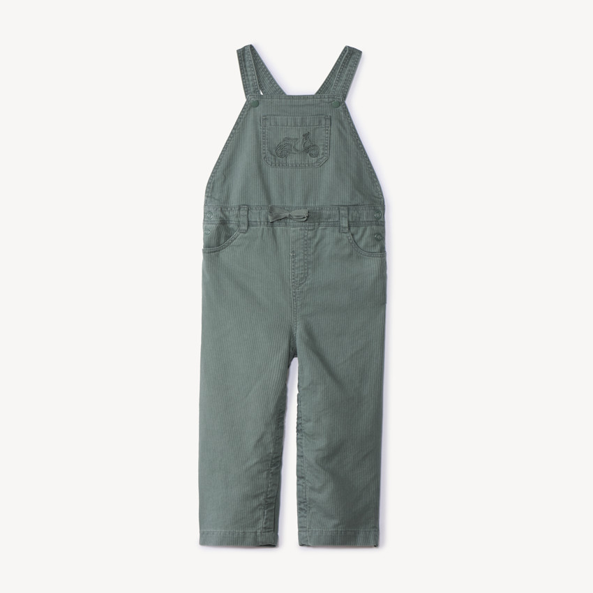 Salopette longue effet côtelé et brodée scooter pour bébé garçon 