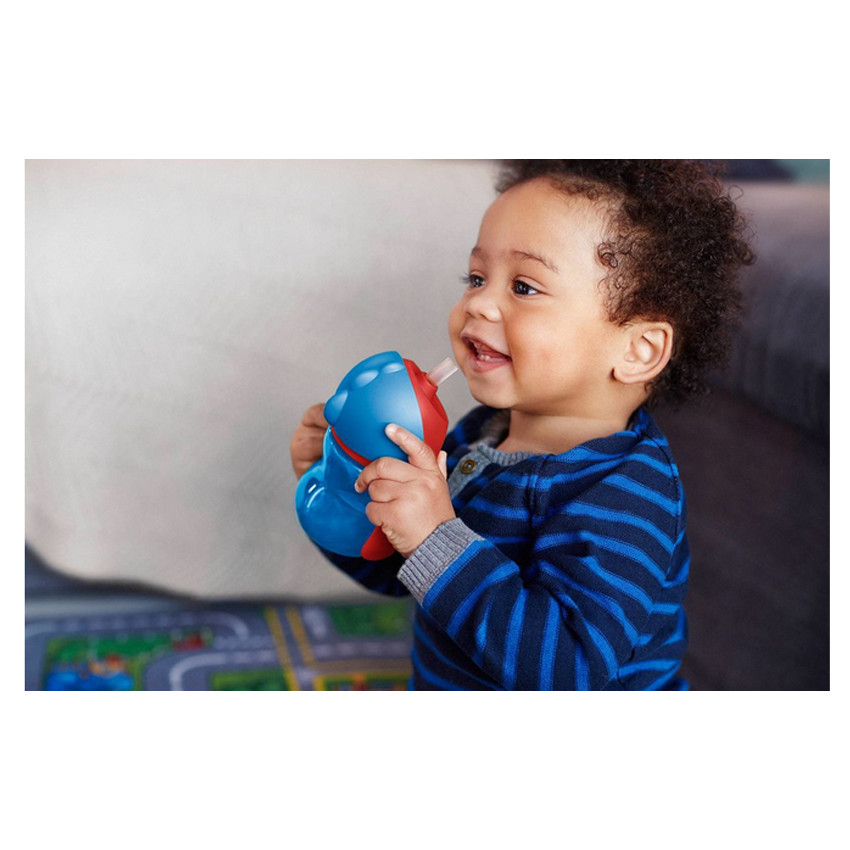 Tasse à paille +9m 200ml - Bleu/Rouge 