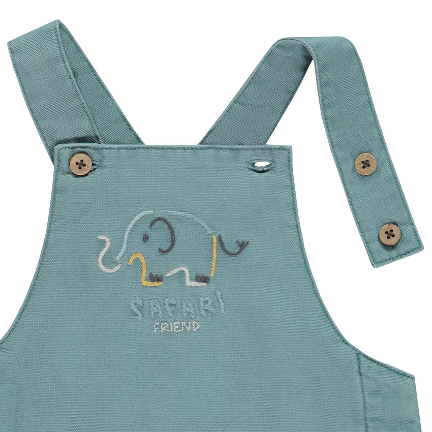Ensemble salopette + t-shirt imprimé éléphants pour bébé garçon 