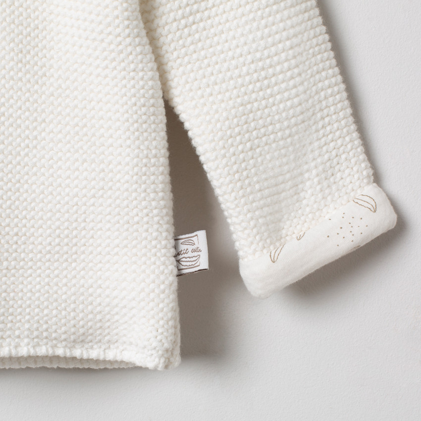 Katoenen vest met kap en bedrukt jersey voor baby