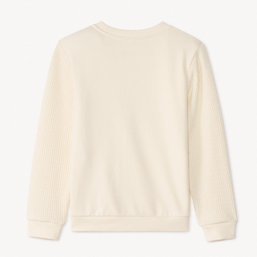 Jumper van twee materialen met reliëfpatroon voor jongens 
