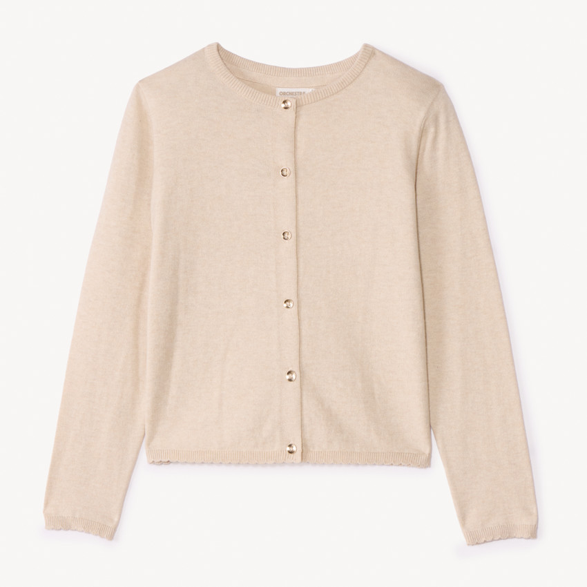 Gilet en tricot uni pour fille 