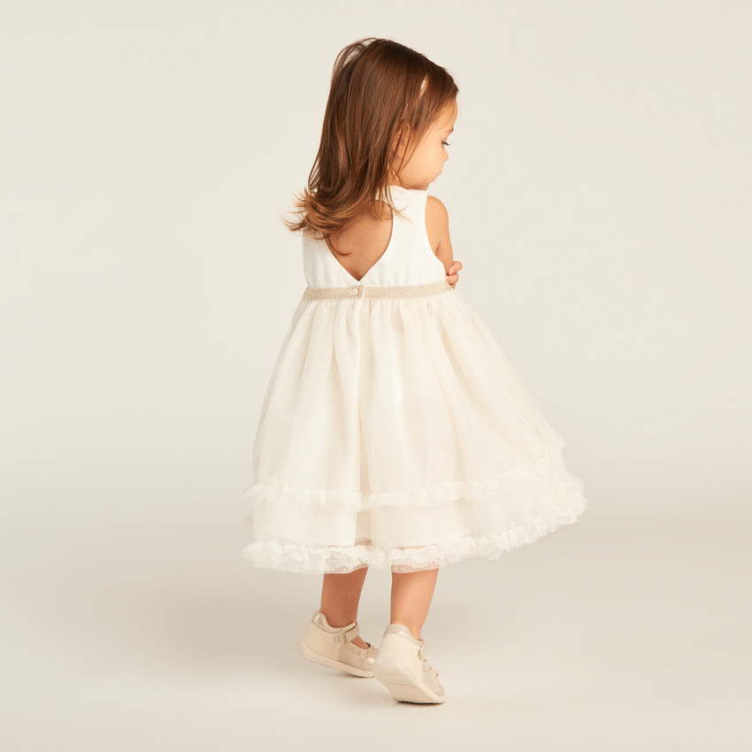 Jurk met 2-in-1 effect en hartvormige open rug voor babymeisjes 