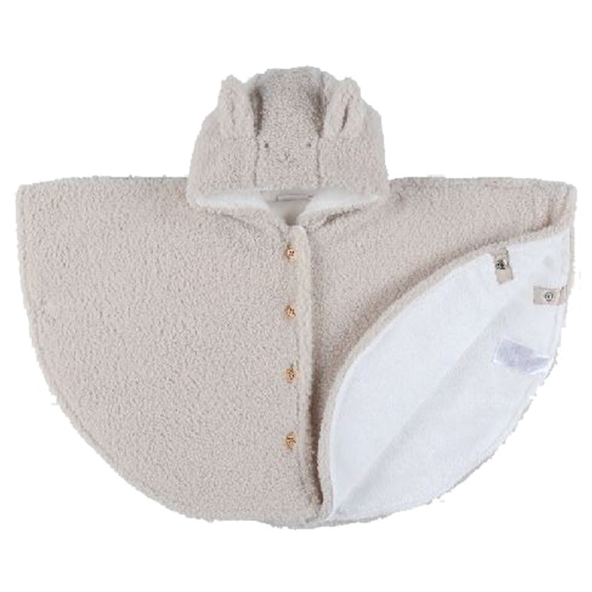 Poncho en Groloudoux Sherpa 6/12m Latte 