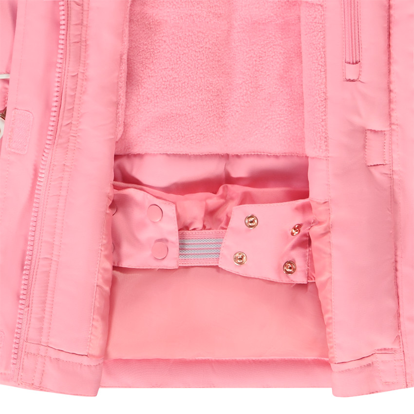 Blouson de ski à capuche en fausse fourrure amovible pour fille 