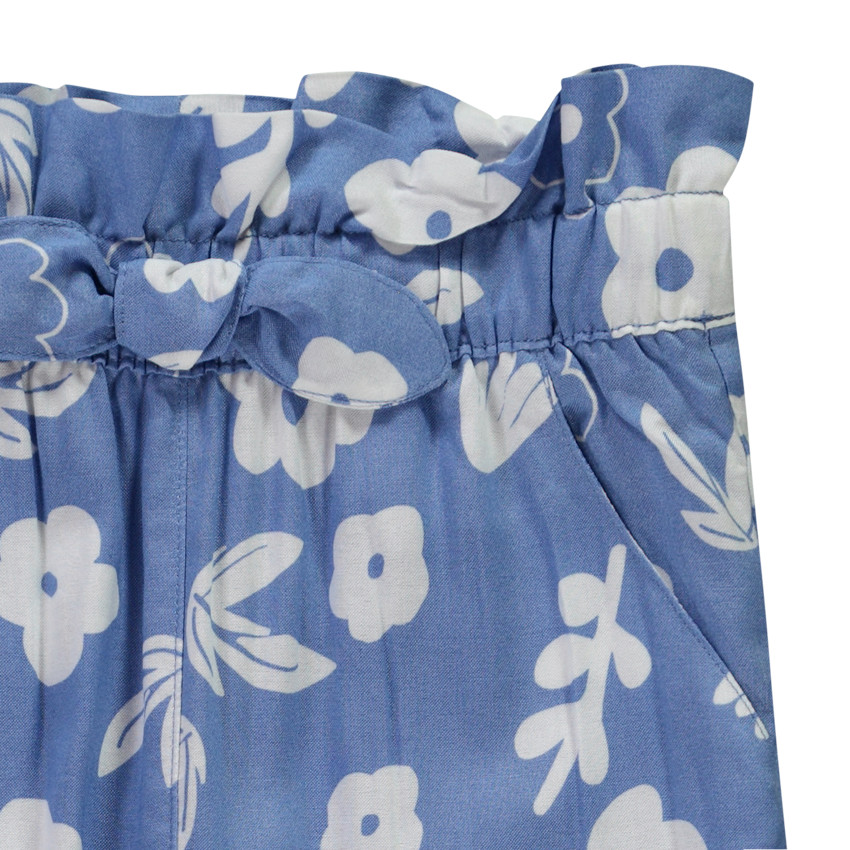 Pantalon large et fluide imprimé fleurs pour fille 