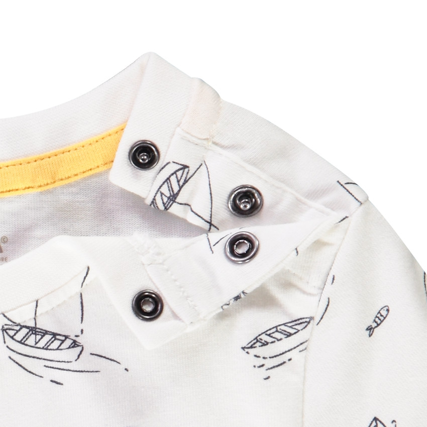 Korte mouwen T-shirt met zeilbotenprint voor baby jongen 